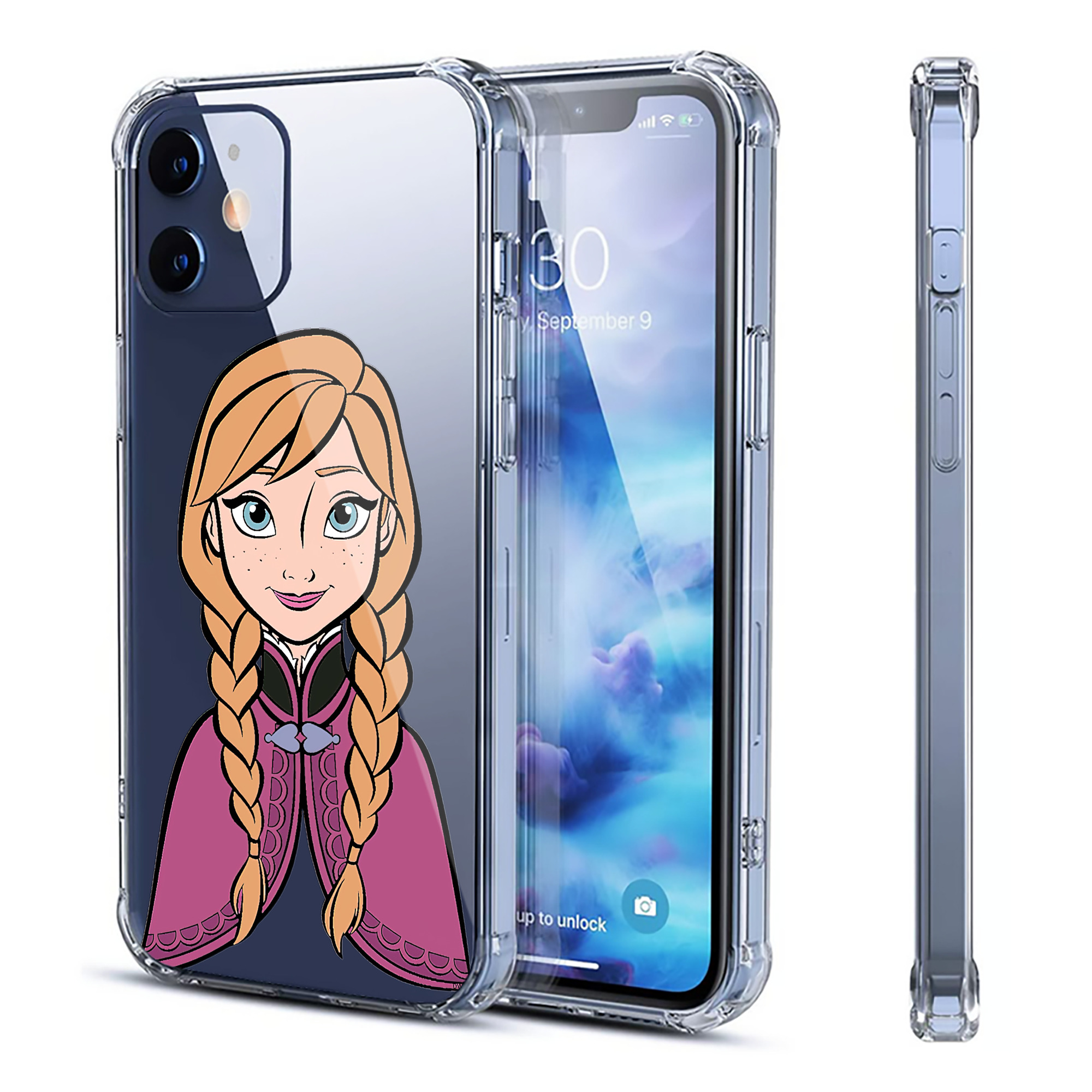（画像用） アナと雪の女王 アンナ エルサ Frozen Anna Elsa 【iPhone 12シリーズ対応】透明スマホケース（クリアソフトケース）